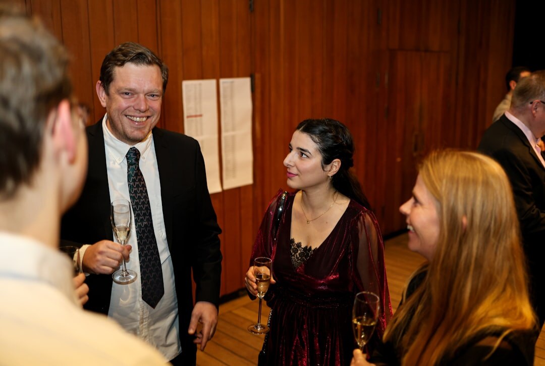 business professionals at networking event